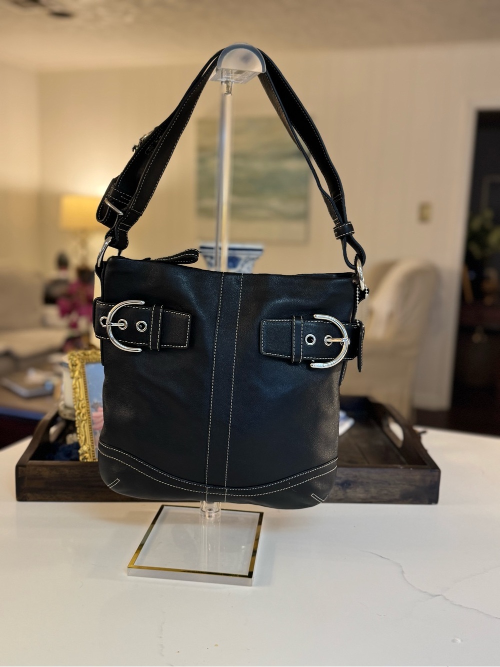 🖤 COACH Y2K VINTAGE SOHO BLACK LEATHER BUCKLE BAG. - Picture 2 of 14